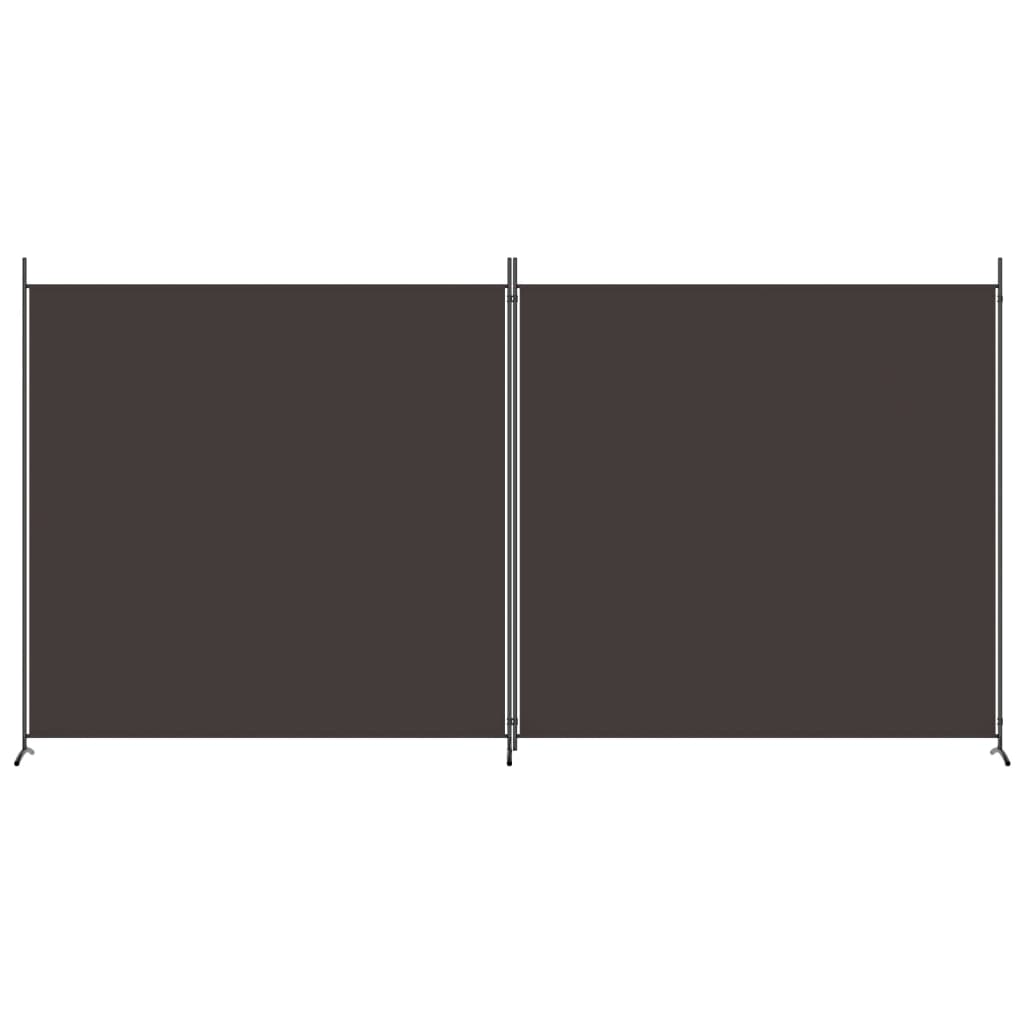 Divisorio a 2 Pannelli Marrone 348x180 cm in Tessuto - homemem39