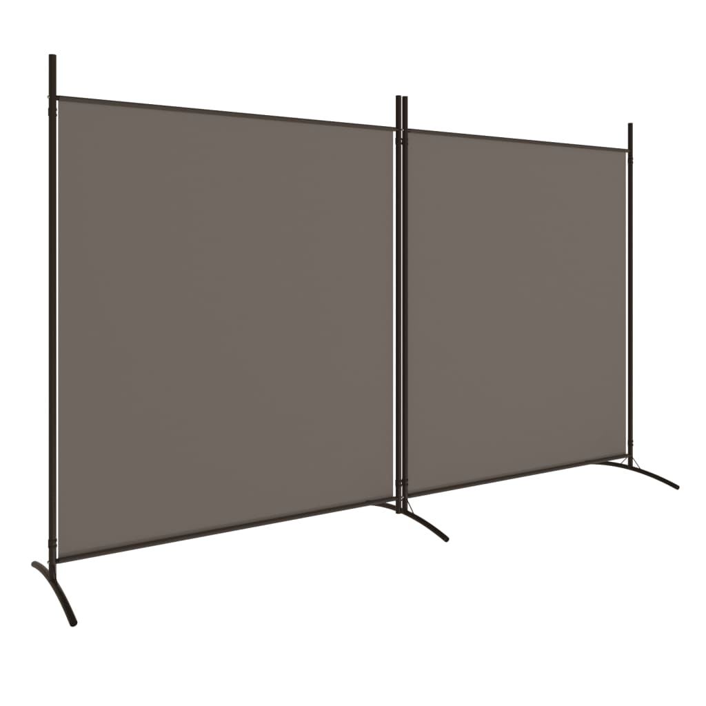 Divisorio a 2 Pannelli Antracite 348x180 cm Tessuto - homemem39