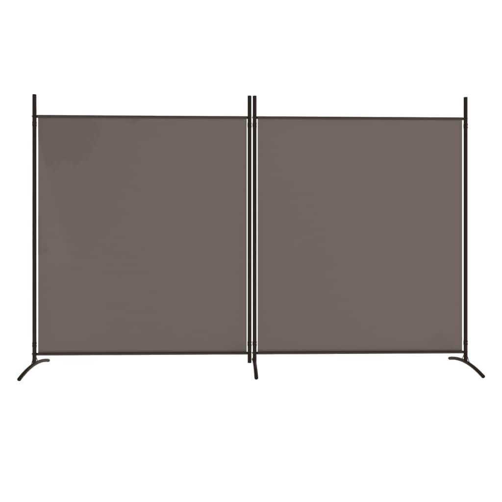 Divisorio a 2 Pannelli Antracite 348x180 cm Tessuto - homemem39