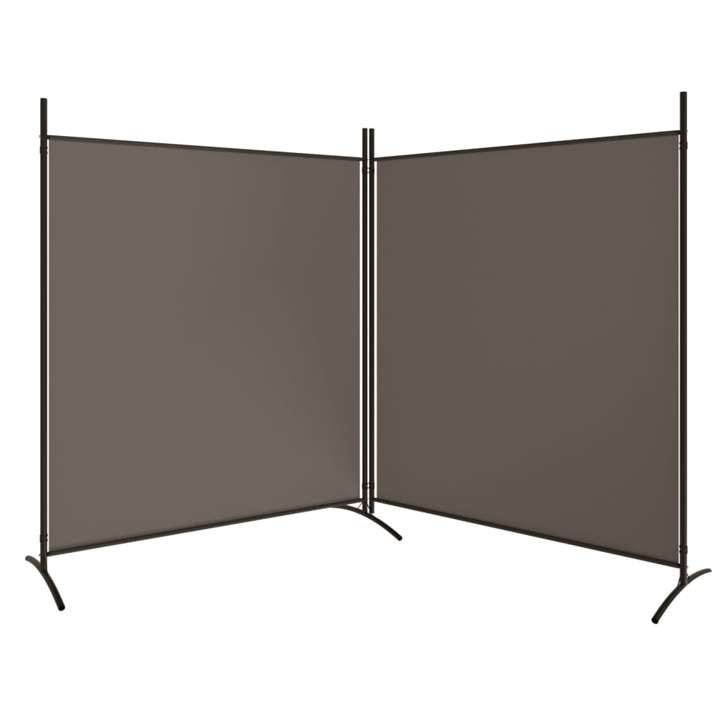 Divisorio a 2 Pannelli Antracite 348x180 cm Tessuto - homemem39