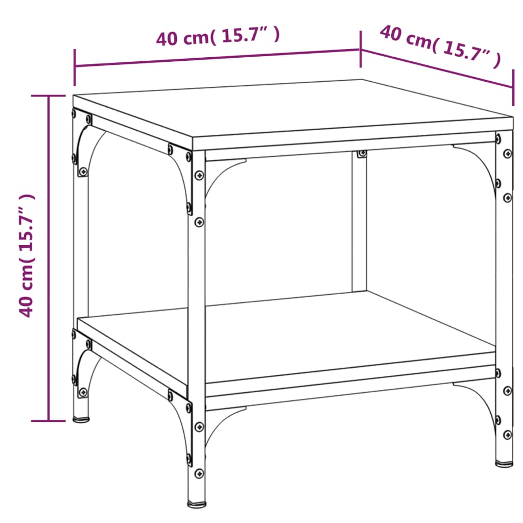 Tavolino Nero 40x40x40 cm in Legno Multistrato | homemem39