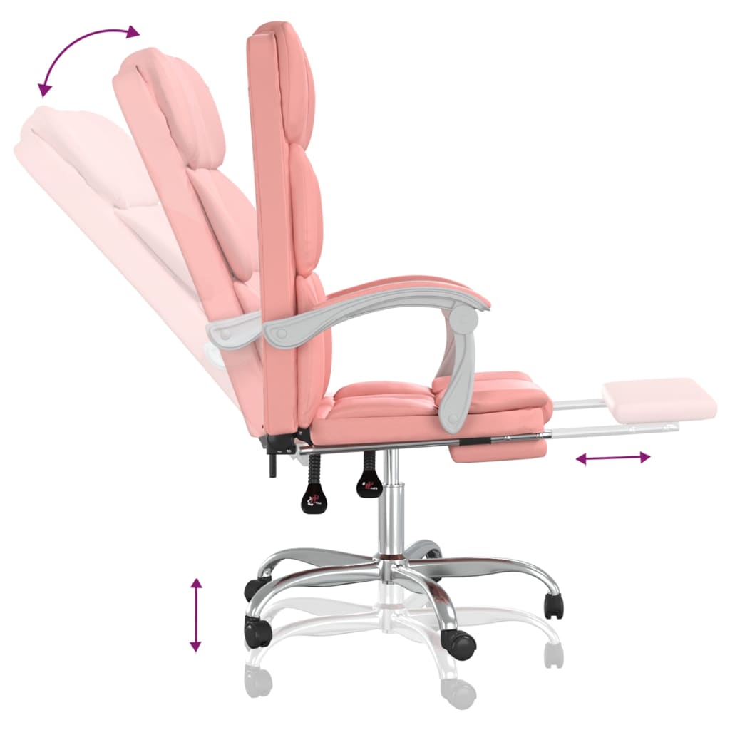 Poltrona da Ufficio Reclinabile Rosa in Similpelle - homemem39