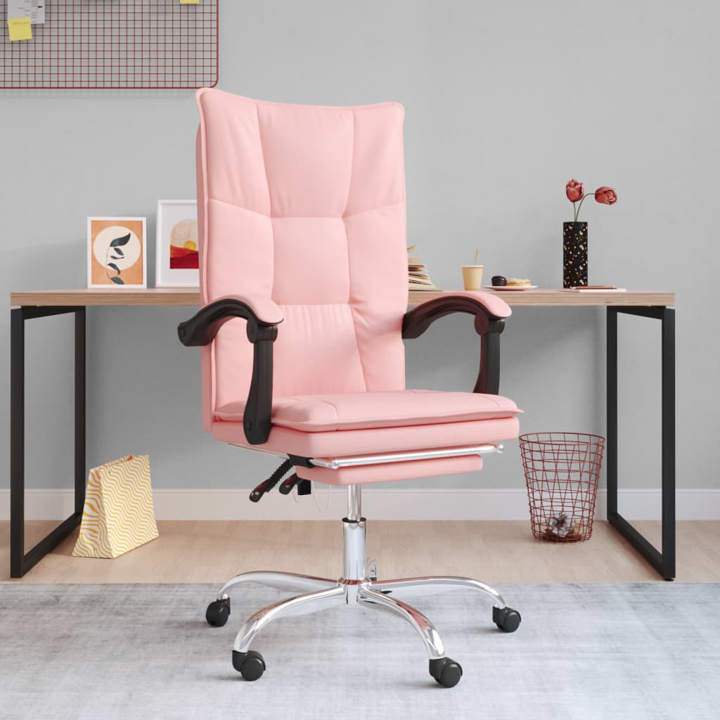 Poltrona da Ufficio Reclinabile Rosa in Similpelle - homemem39