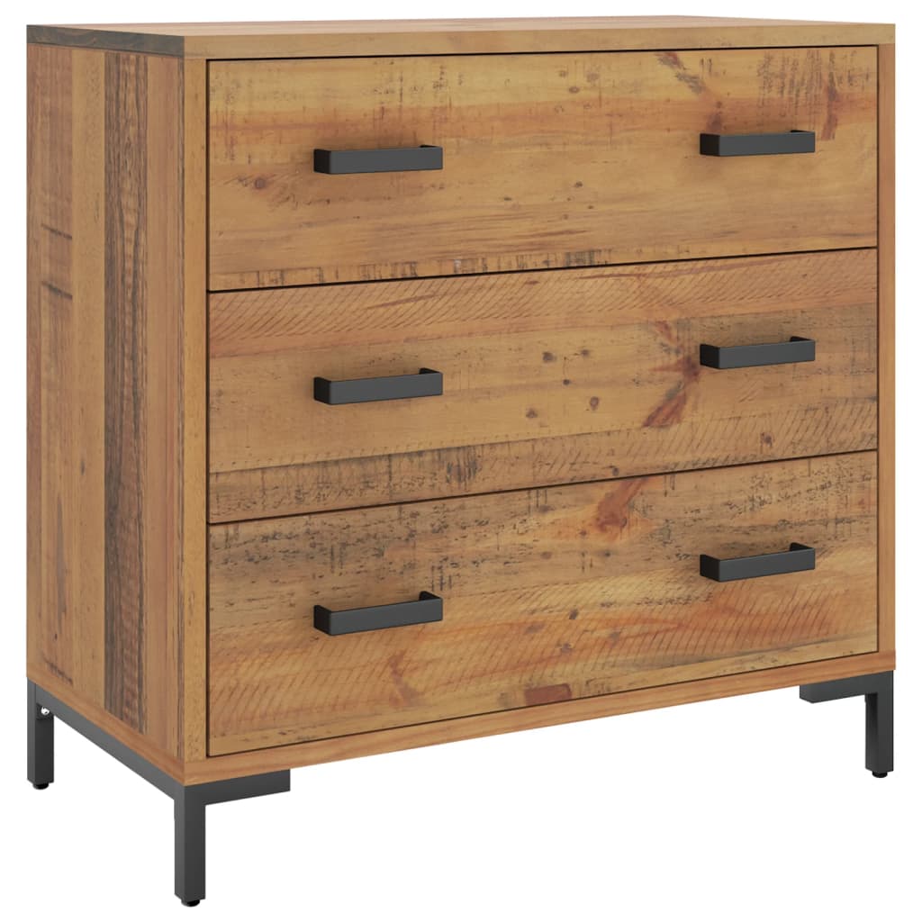 Cassettiera 75x35x70 cm in Legno Massello di Pino - homemem39
