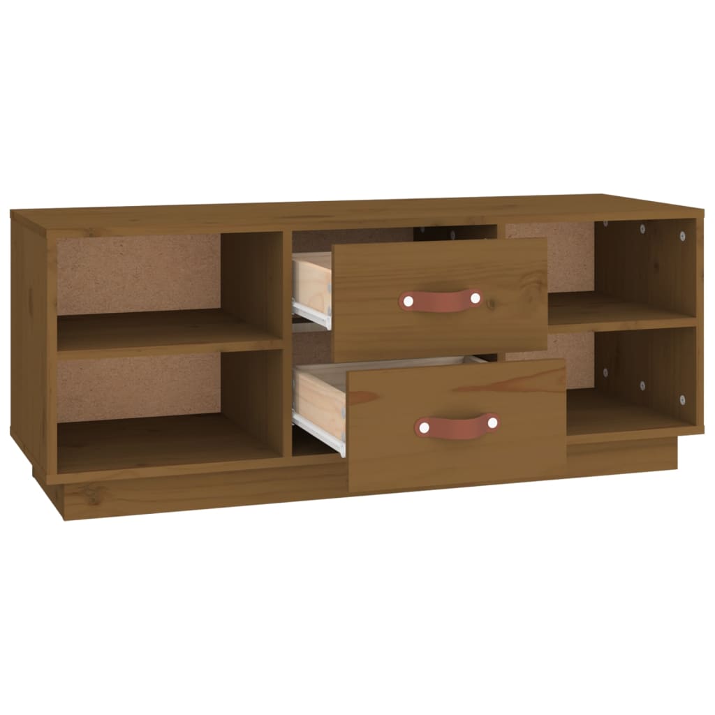 Mobile Porta TV Ambra 100x34x40 cm in Legno Massello di Pino - homemem39