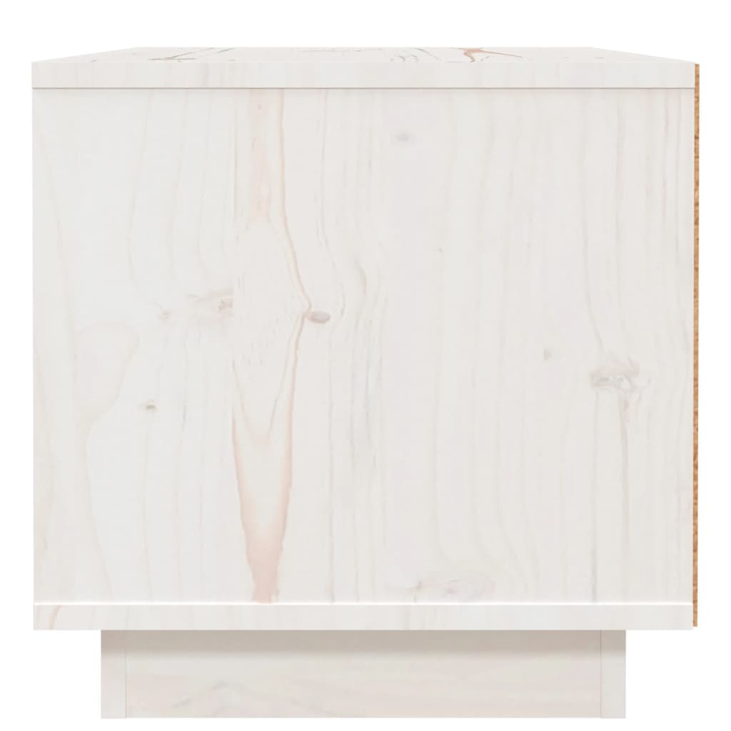 Comodino Bianco 40x34x35 cm in Legno Massello di Pino - homemem39