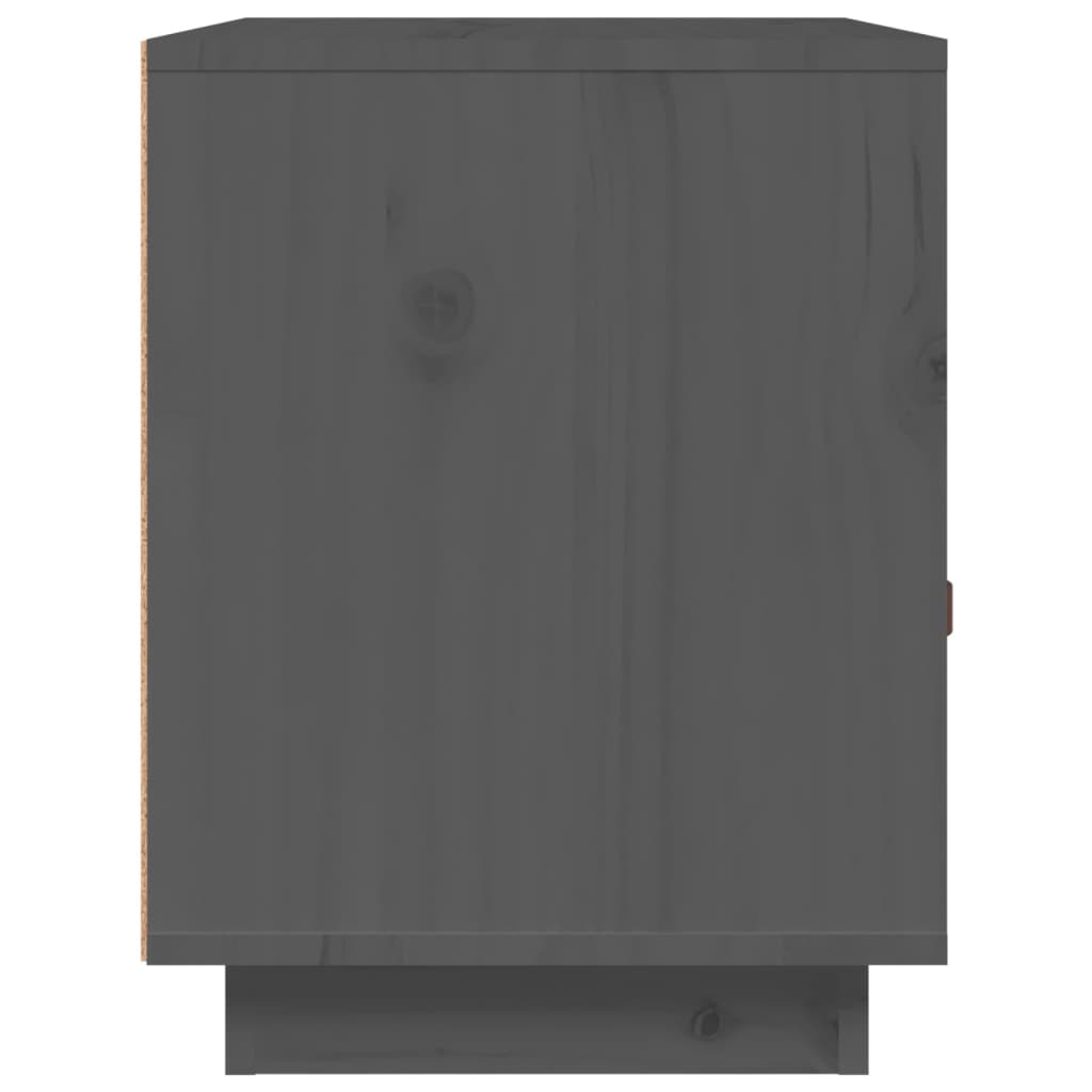 Comodini Grigi 2 pz 40x34x45 cm in Legno Massello di Pino - homemem39