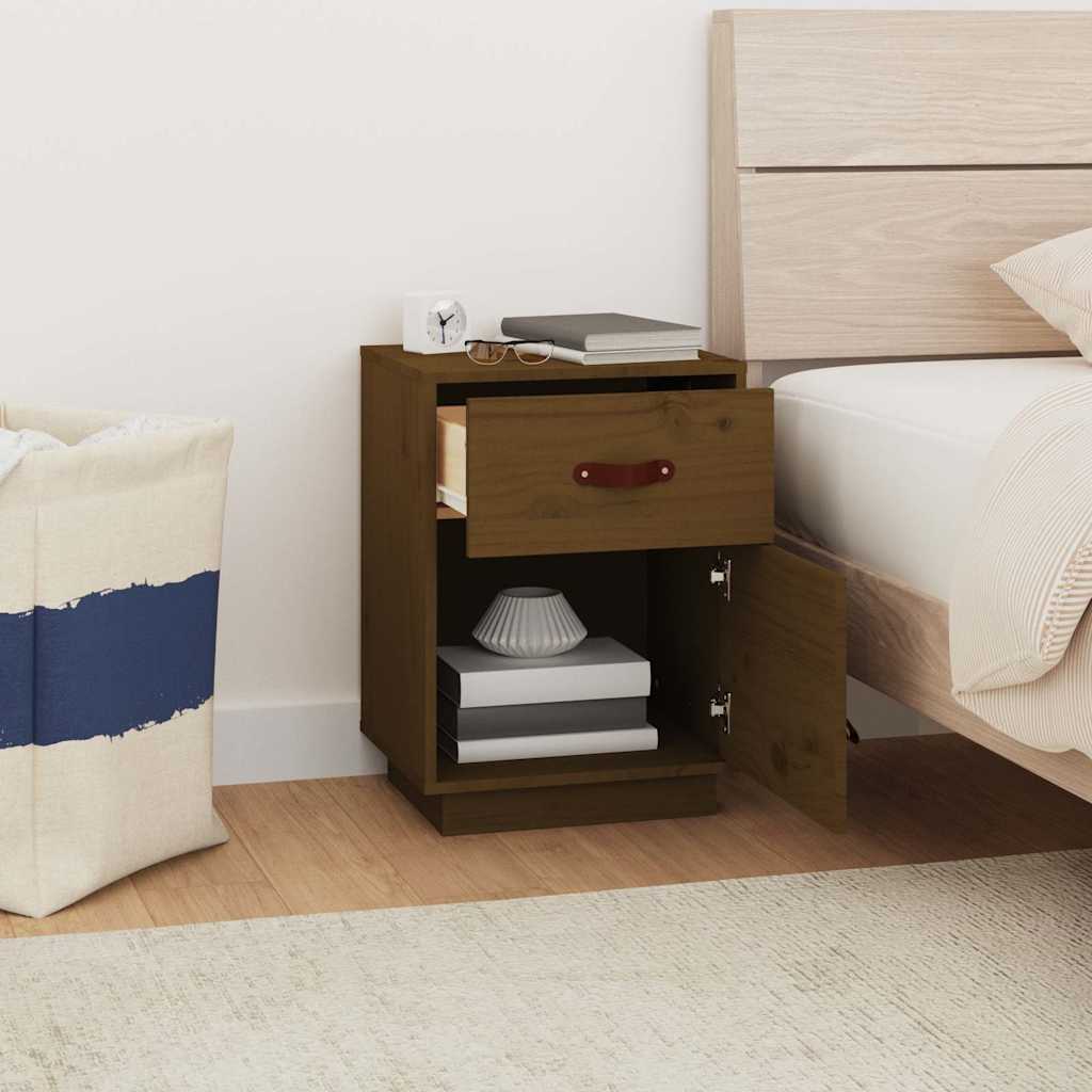 Comodini ambra 2 pz 40x34x55 cm in Legno Massello di Pino - homemem39