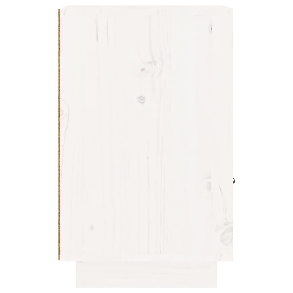 Comodini Bianchi 2 pz 40x34x55 cm in Legno Massello di Pino - homemem39