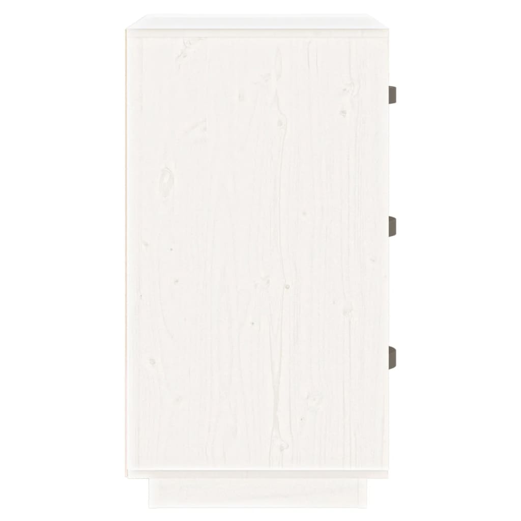 Comodini Bianchi 2 pz 40x40x75 cm in Legno Massello di Pino - homemem39