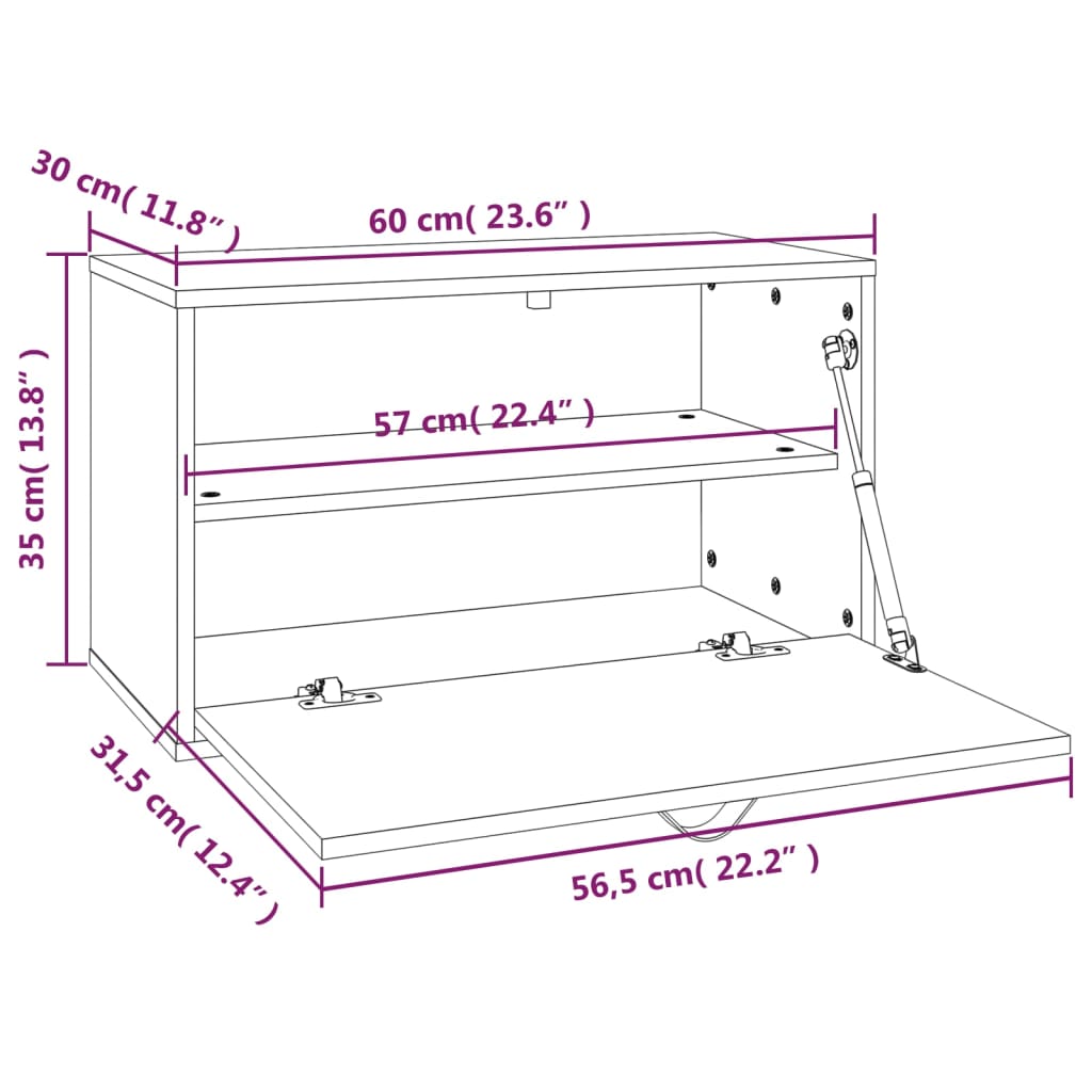 Pensile Marrone ambra 60x30x35 cm in Legno Massello di Pino | homemem39