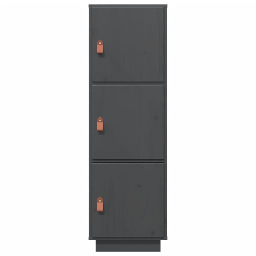 Credenza Grigia 34x40x108,5 cm in Legno Massello di Pino - homemem39