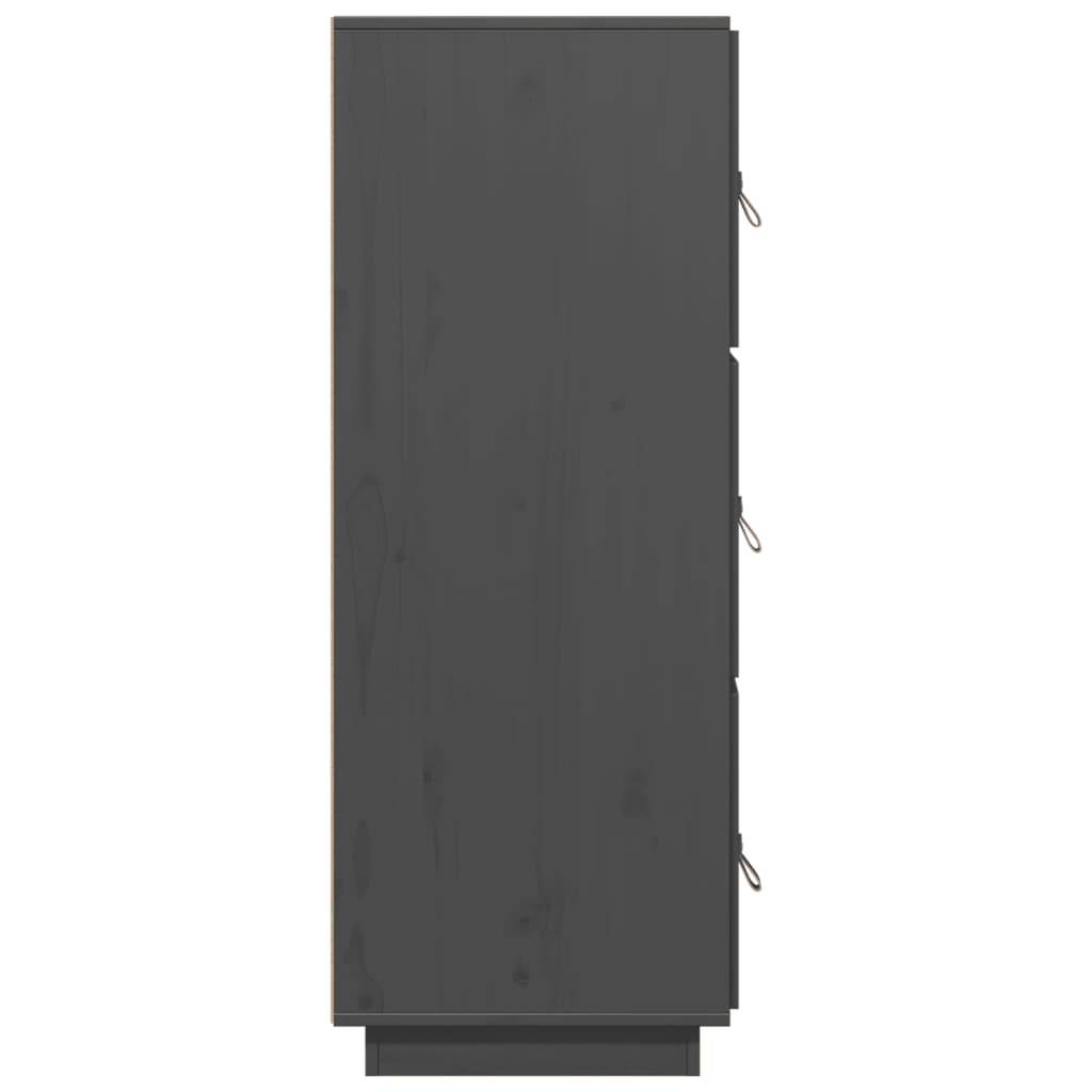 Credenza Grigia 34x40x108,5 cm in Legno Massello di Pino - homemem39