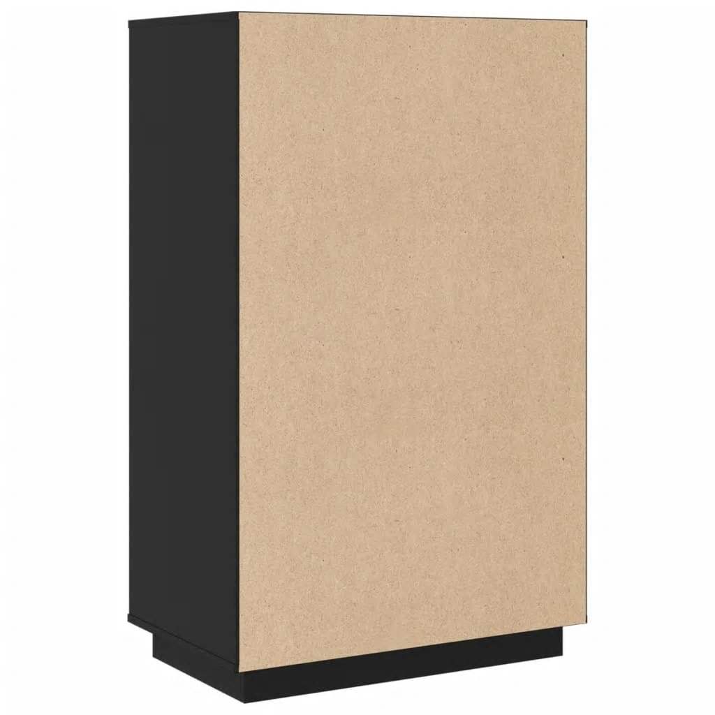 Credenza Nera 67x40x108,5 cm in Legno Massello di Pino - homemem39