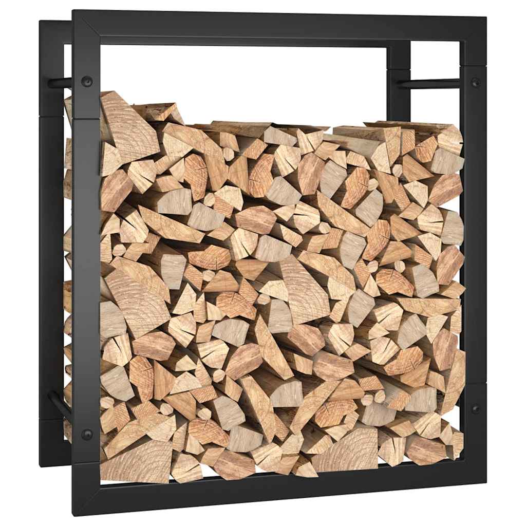 Portalegna Nero Opaco 50x28x56 cm in Acciaio - homemem39