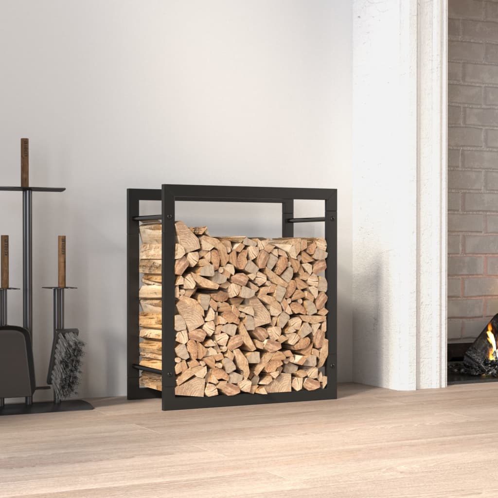 Portalegna Nero Opaco 50x28x56 cm in Acciaio - homemem39