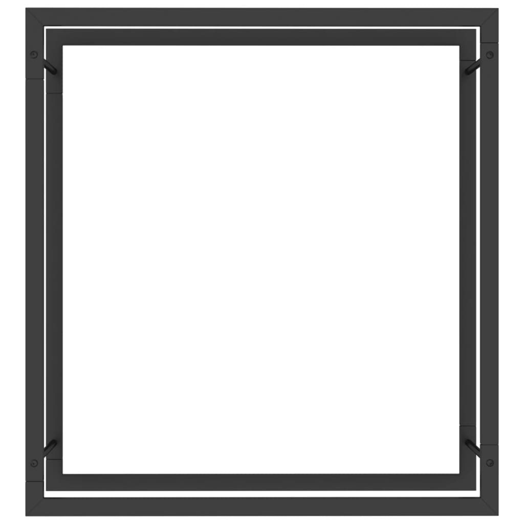 Portalegna Nero Opaco 80x28x86 cm in Acciaio - homemem39