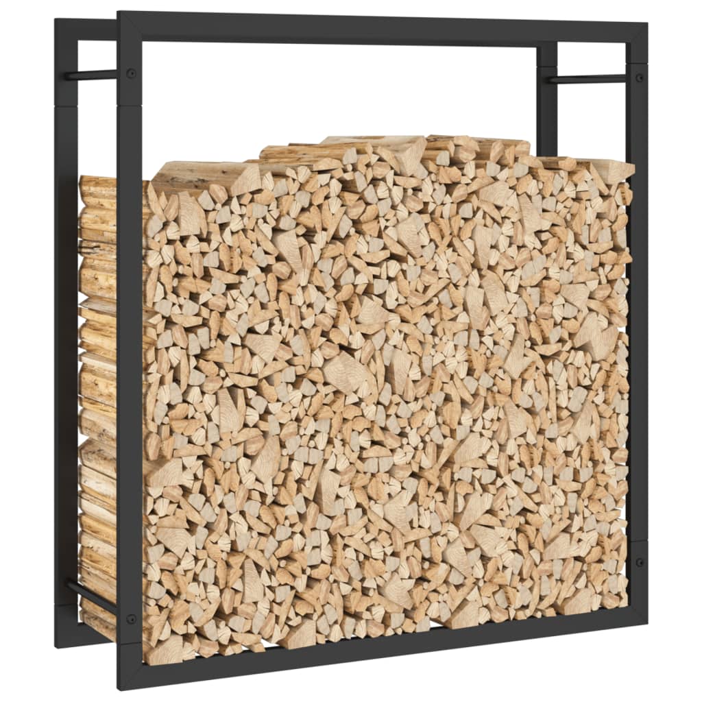 Portalegna Nero Opaco 80x28x86 cm in Acciaio - homemem39