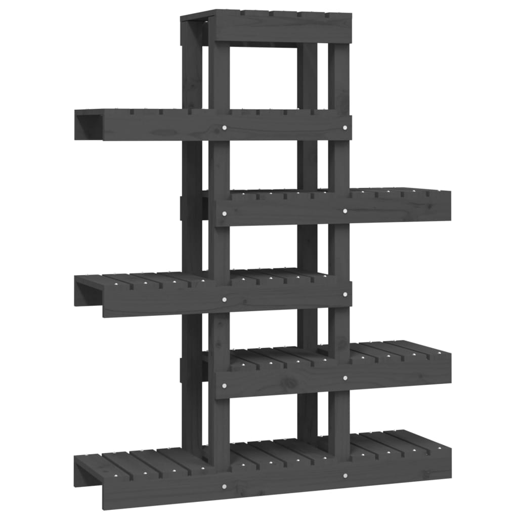 Supporto per Piante Grigio 85x25x109,5cm Legno Massello di Pino - homemem39