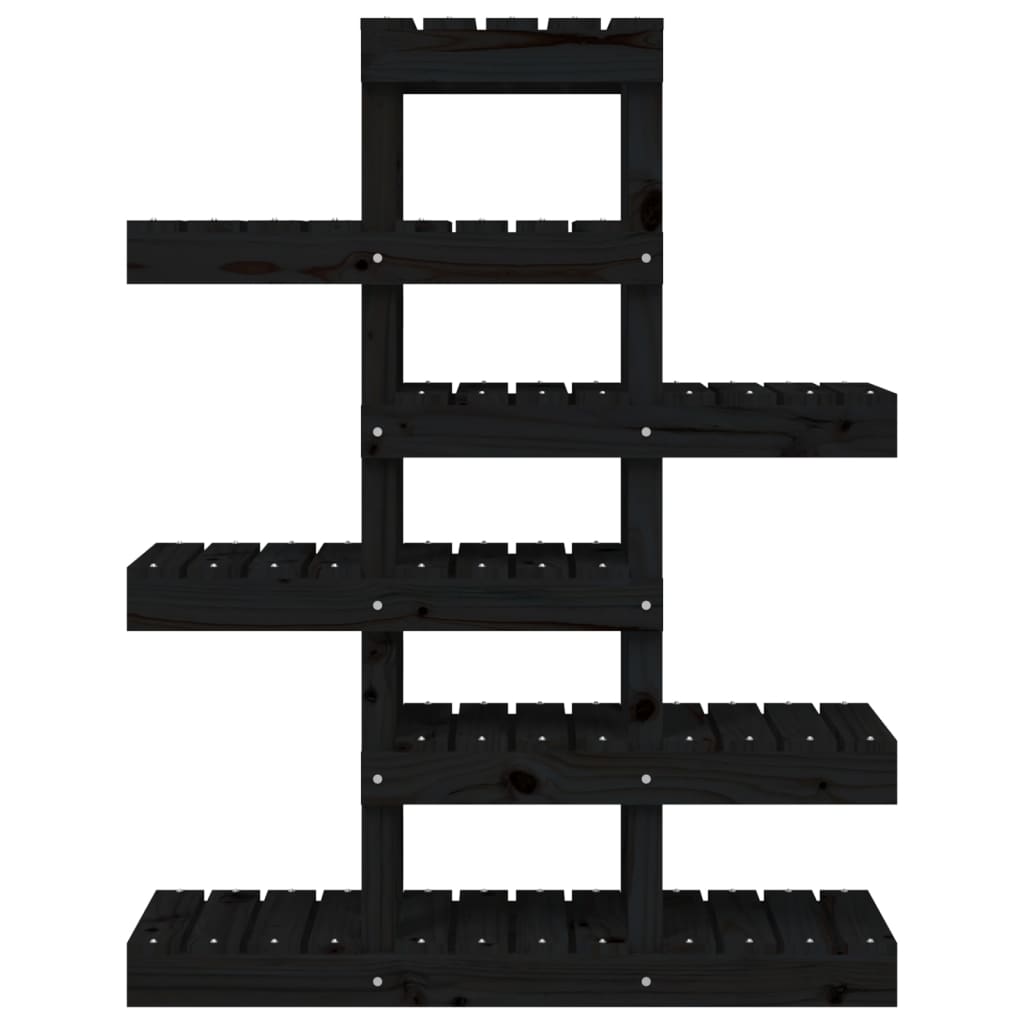 Supporto per Piante Nero 85x25x109,5 cm Legno Massello di Pino - homemem39