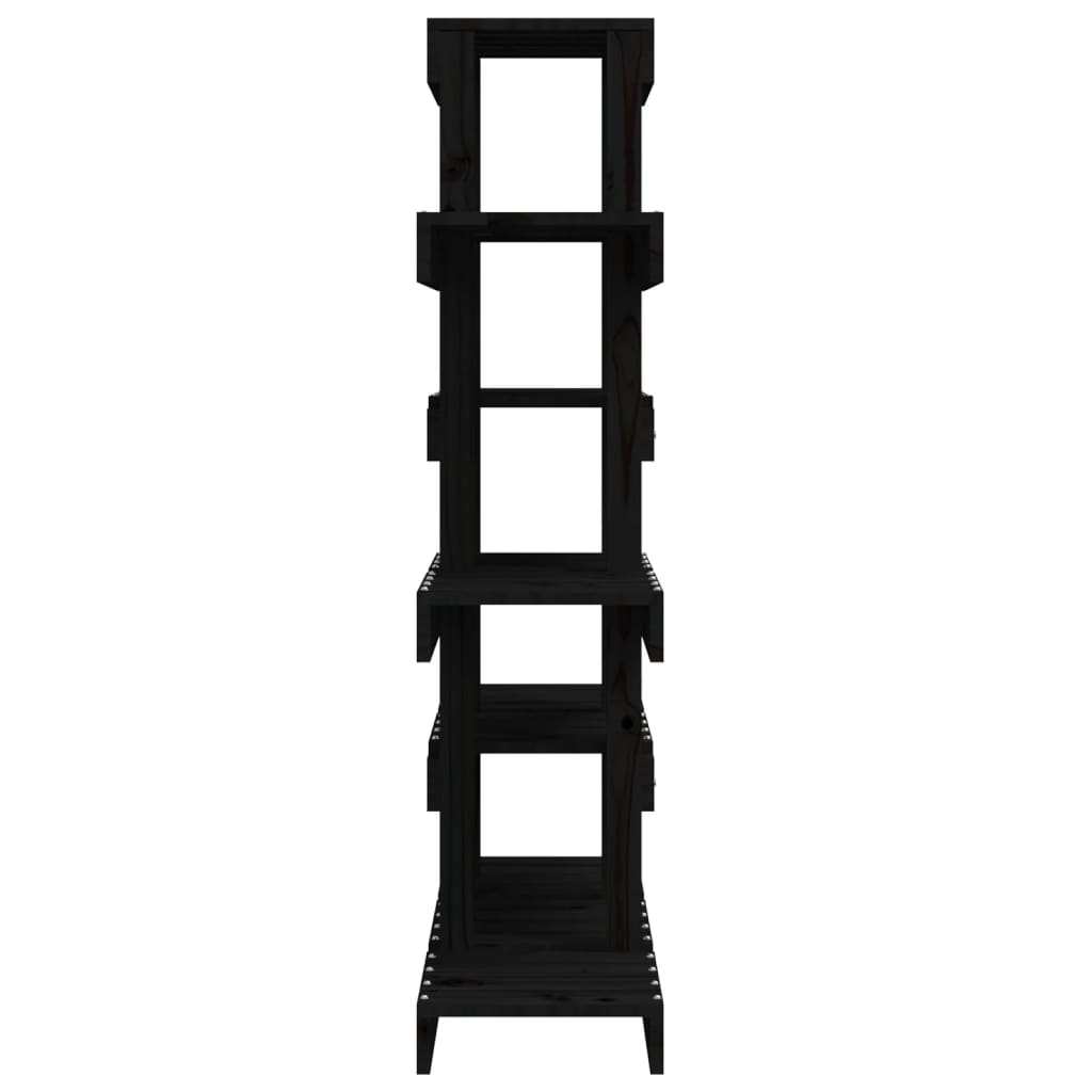 Supporto per Piante Nero 85x25x109,5 cm Legno Massello di Pino - homemem39