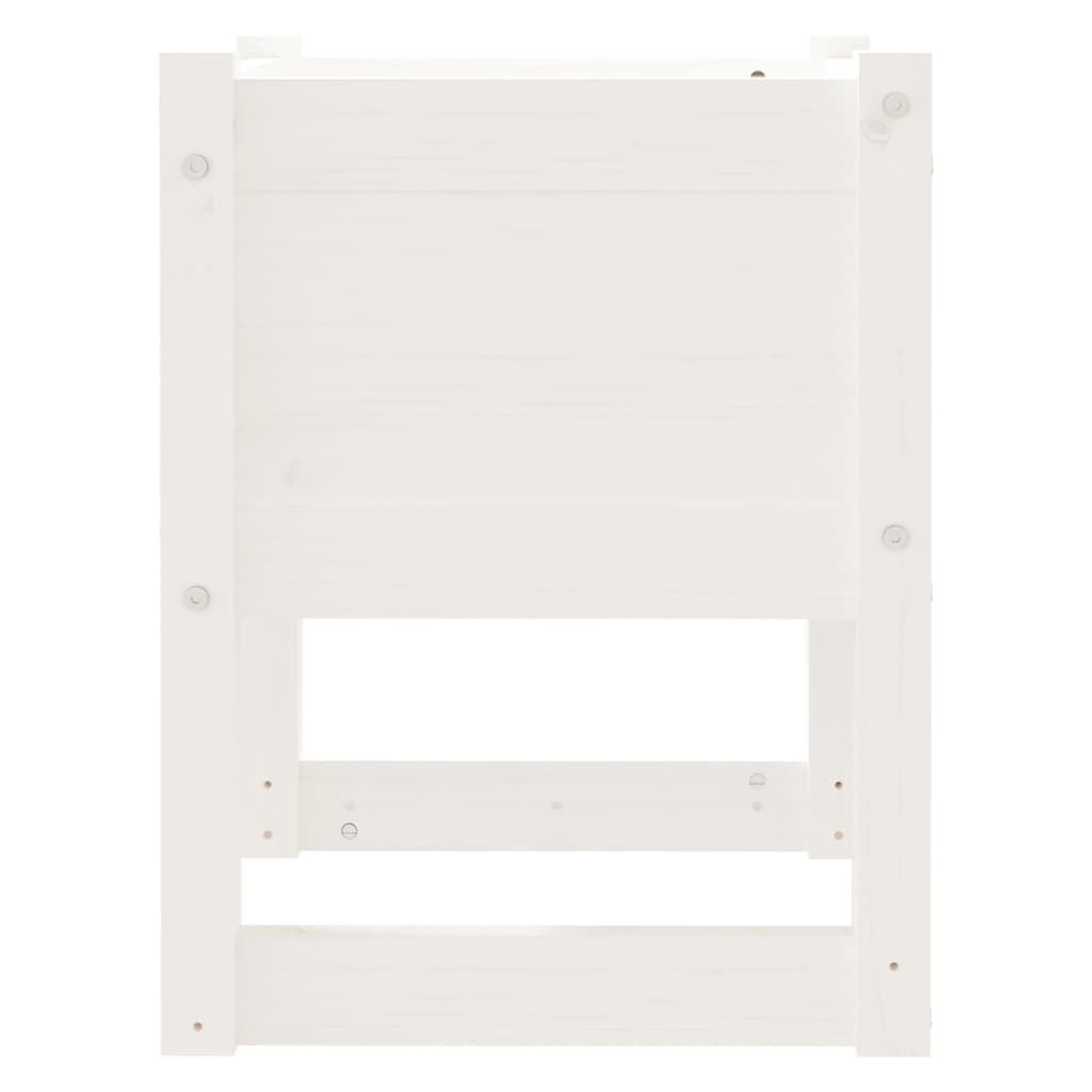 Fioriera Bianca 40x40x52,5 cm in Legno Massello di Pino - homemem39