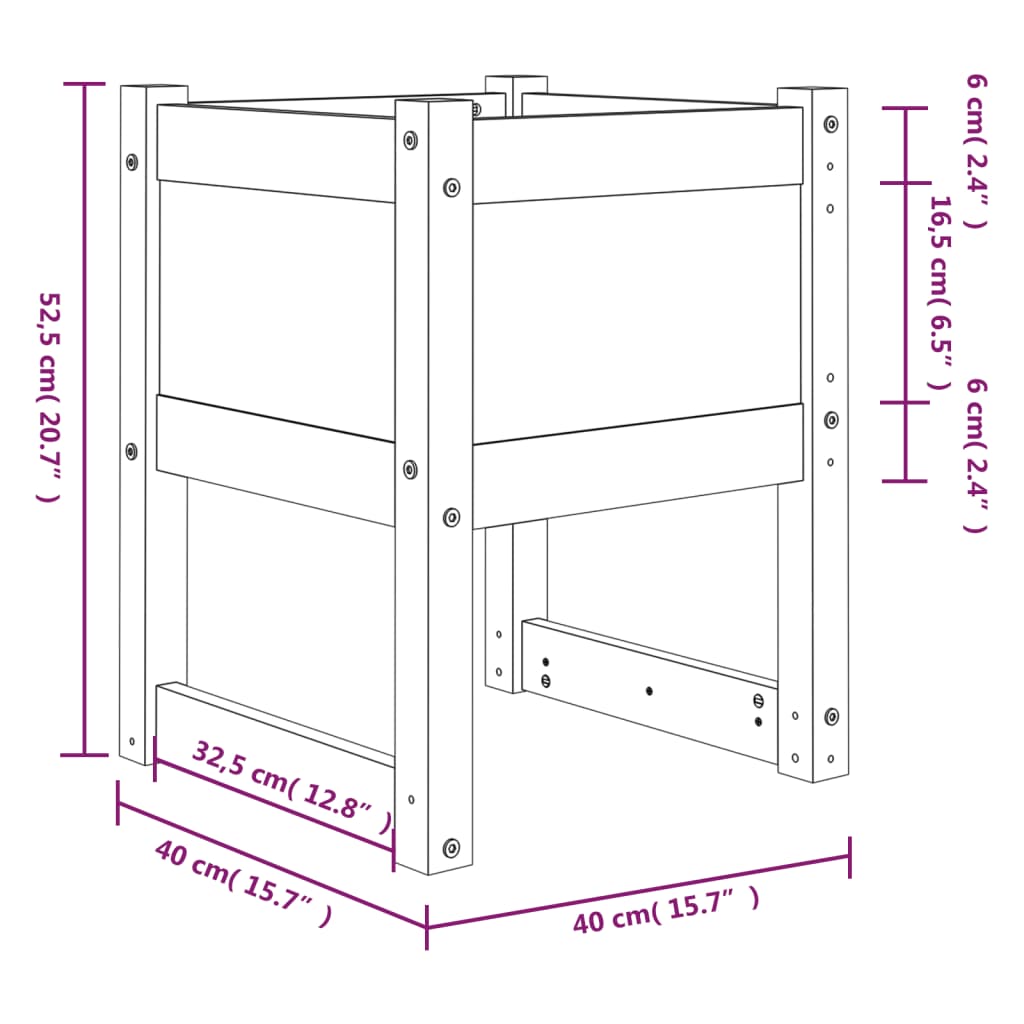 Fioriera Bianca 40x40x52,5 cm in Legno Massello di Pino | homemem39