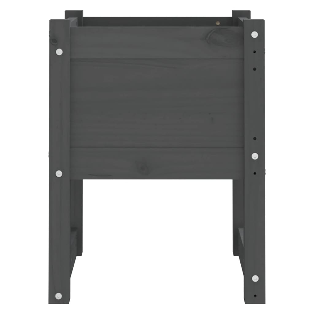 Fioriere 2 pz Grigio 40x40x52,5 cm in Legno Massello di Pino - homemem39