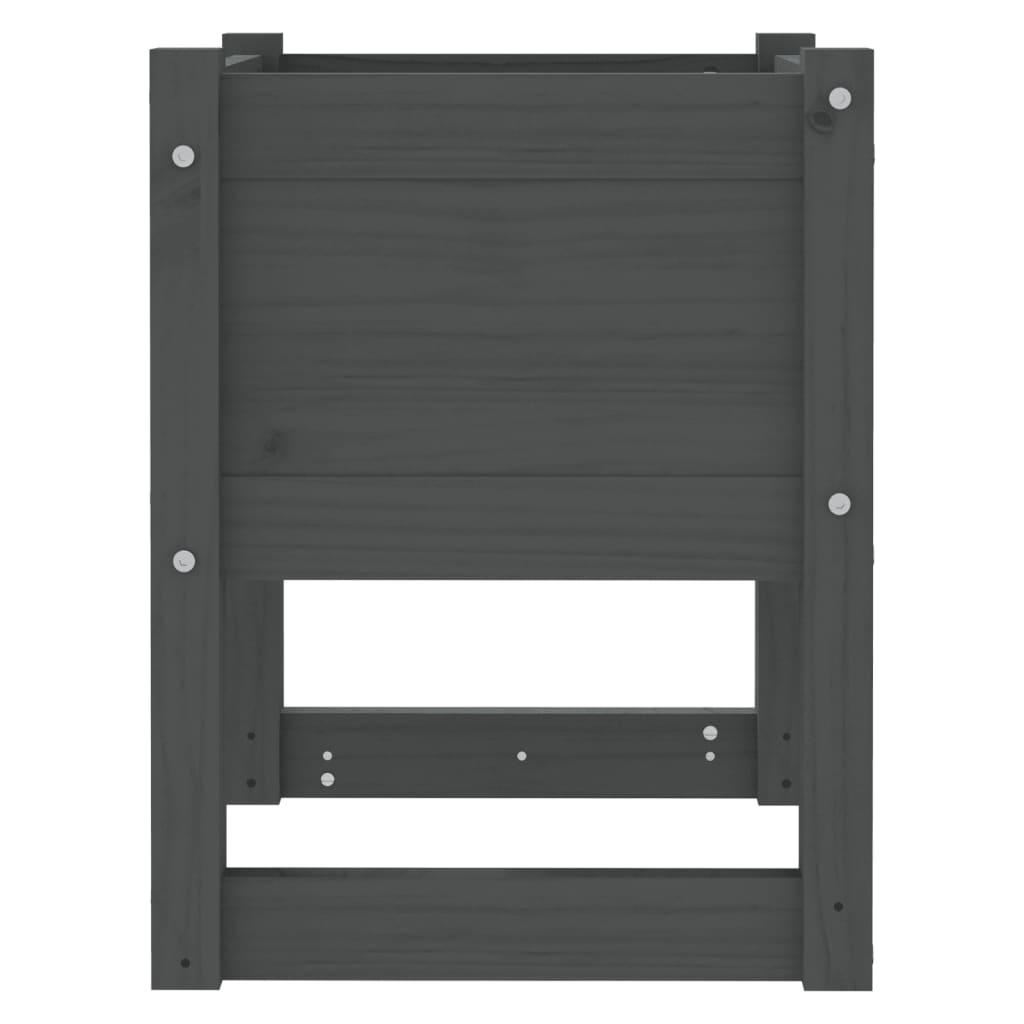 Fioriere 2 pz Grigio 40x40x52,5 cm in Legno Massello di Pino - homemem39