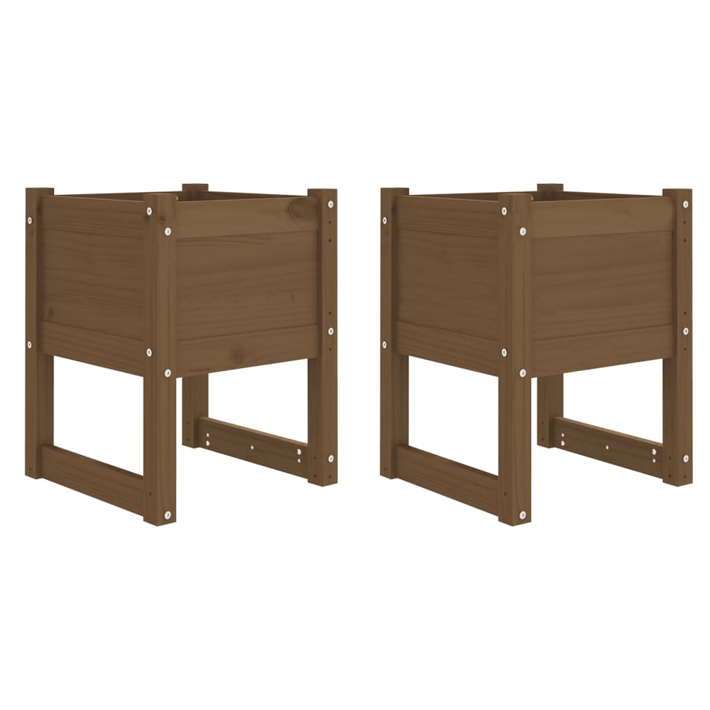 Fioriere 2 pz Ambra 40x40x52,5 cm in Legno Massello di Pino - homemem39