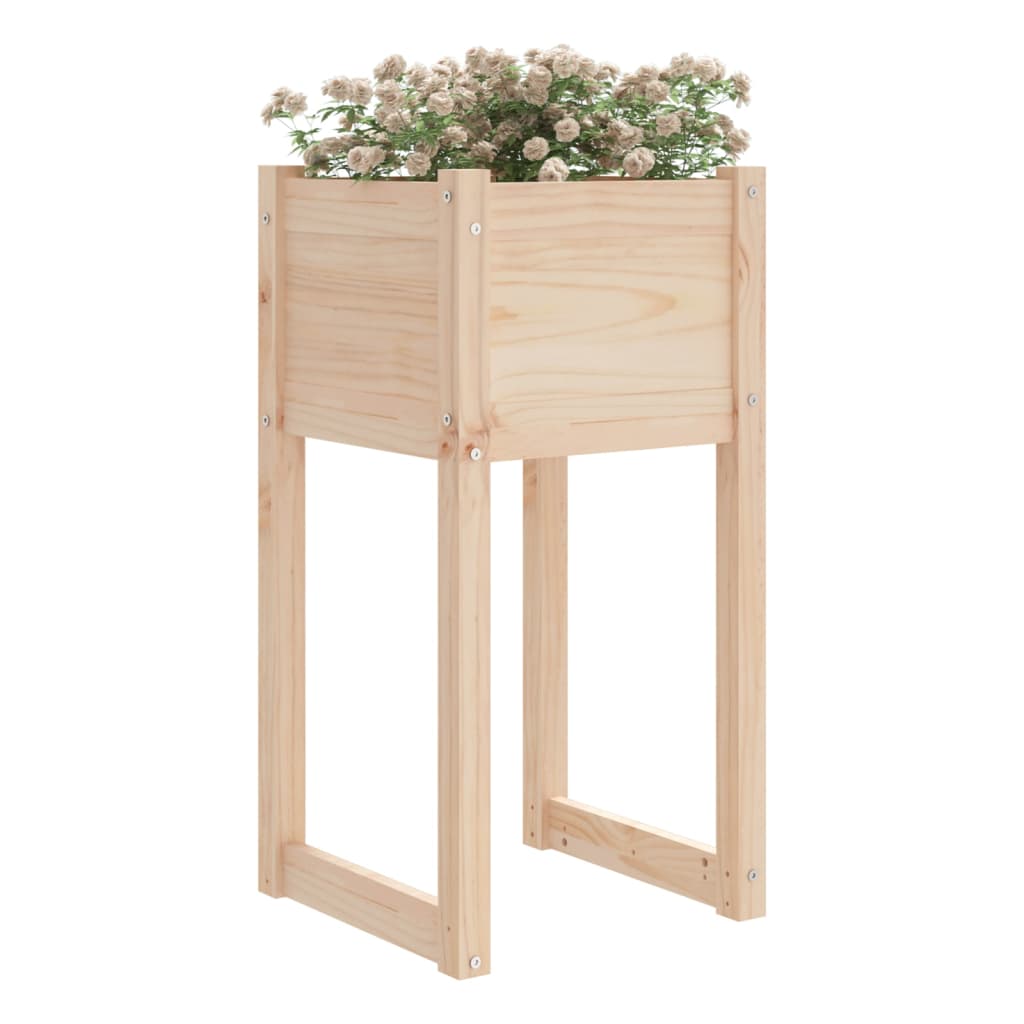 Fioriere 2 pz Bianche 40x40x81 cm in Legno Massello di Pino - homemem39