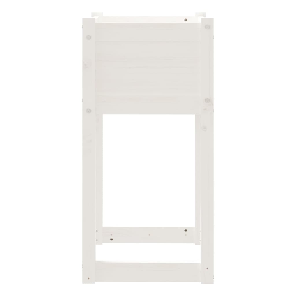 Fioriere 2 pz Bianche 40x40x81 cm in Legno Massello di Pino - homemem39