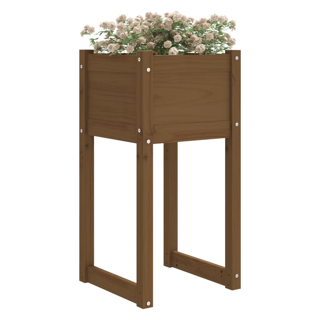 Fioriere 2 pz Marrone Ambra 40x40x81 cm Legno Massello di Pino - homemem39
