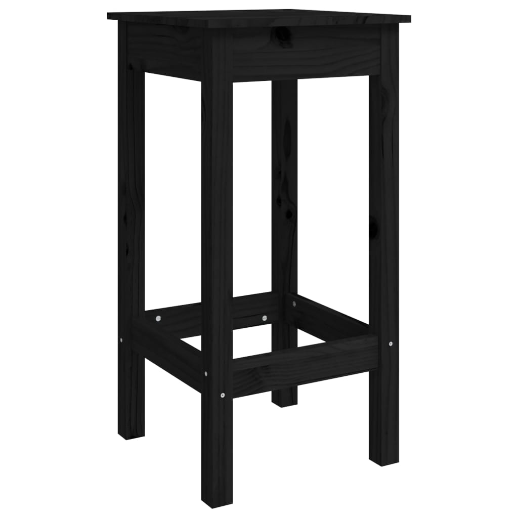 Sgabelli da Bar 2 pz Neri 40x40x78 cm Legno Massello di Pino - homemem39