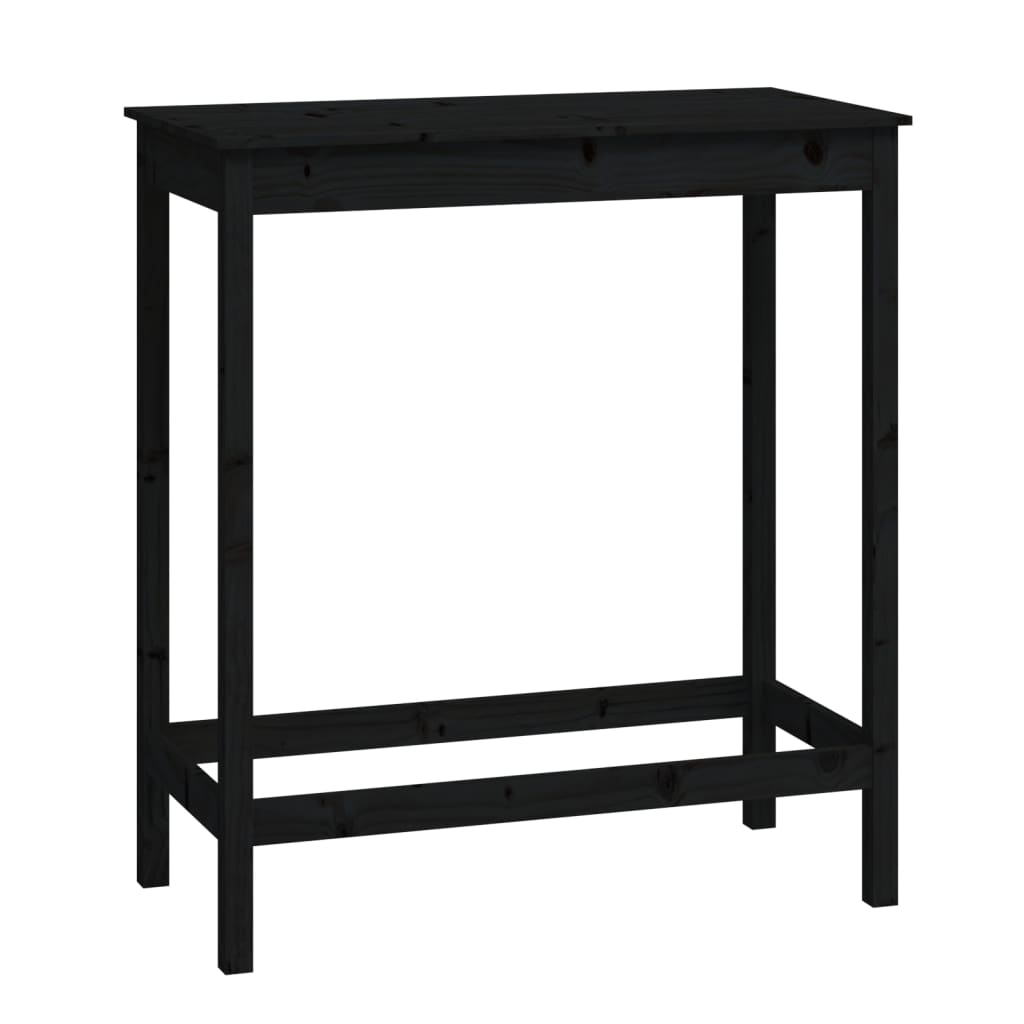 Tavolo da Bar Nero 100x50x110 cm in Legno Massello di Pino - homemem39
