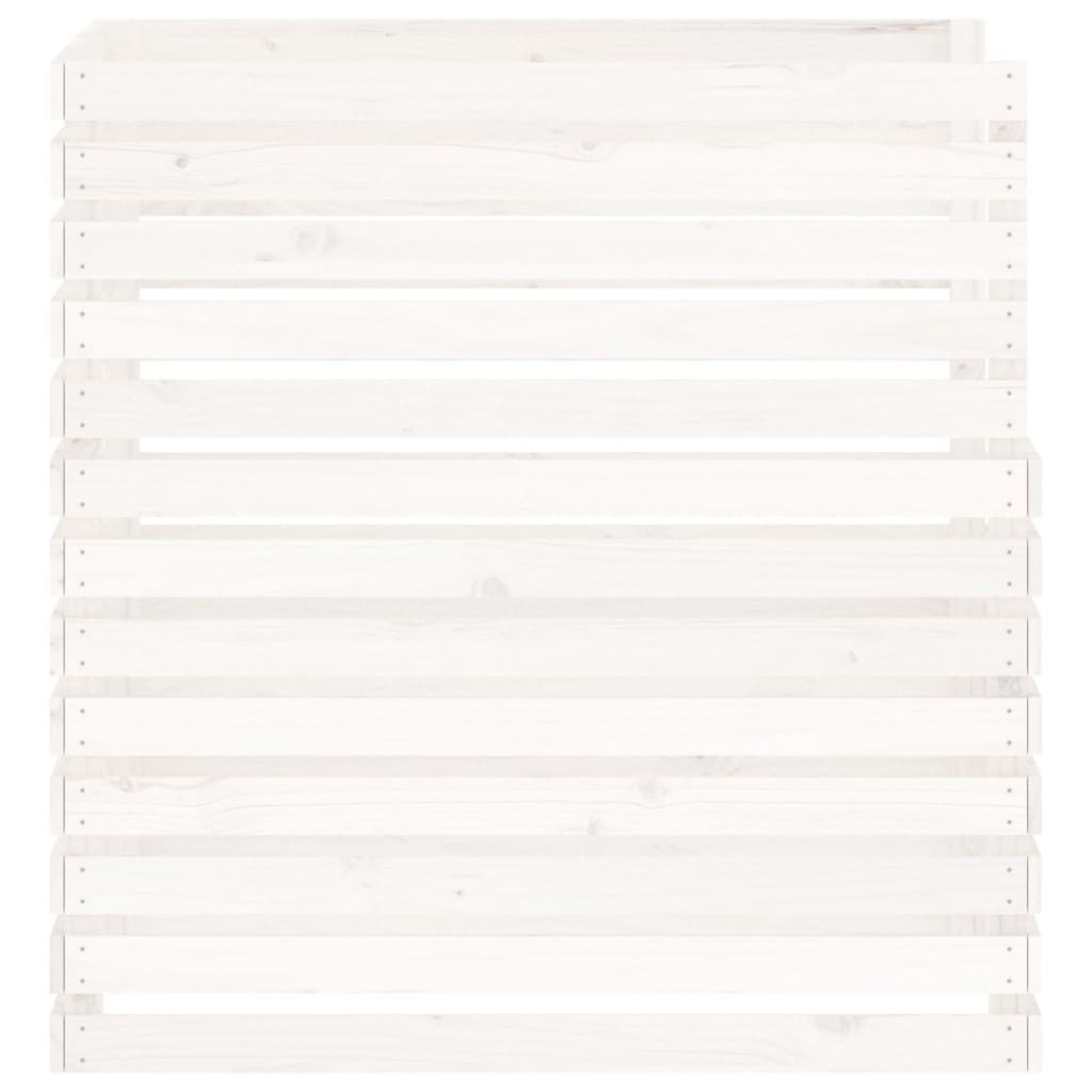 Compostiera Bianca 100x100x102 cm in Legno Massello di Pino - homemem39