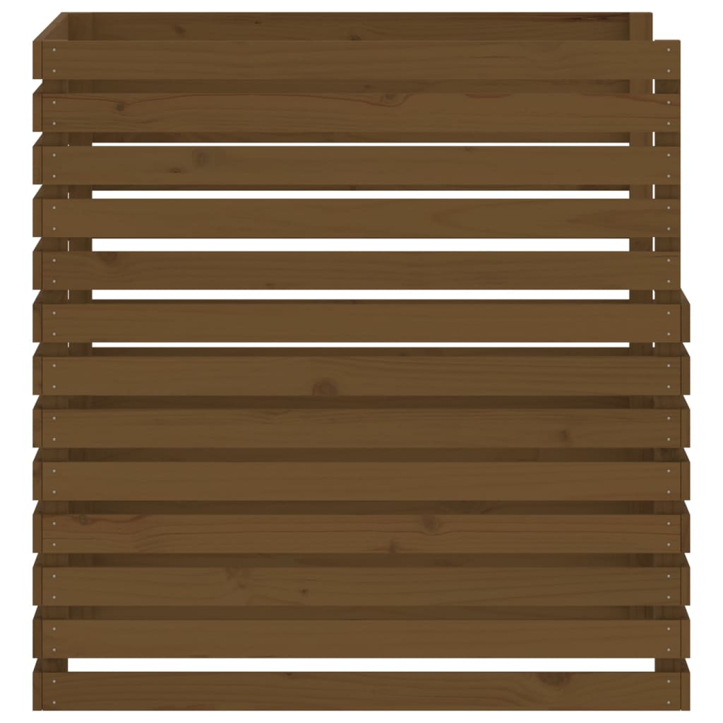 Compostiera Marrone Ambra 100x100x102 cm Legno Massello di Pino - homemem39