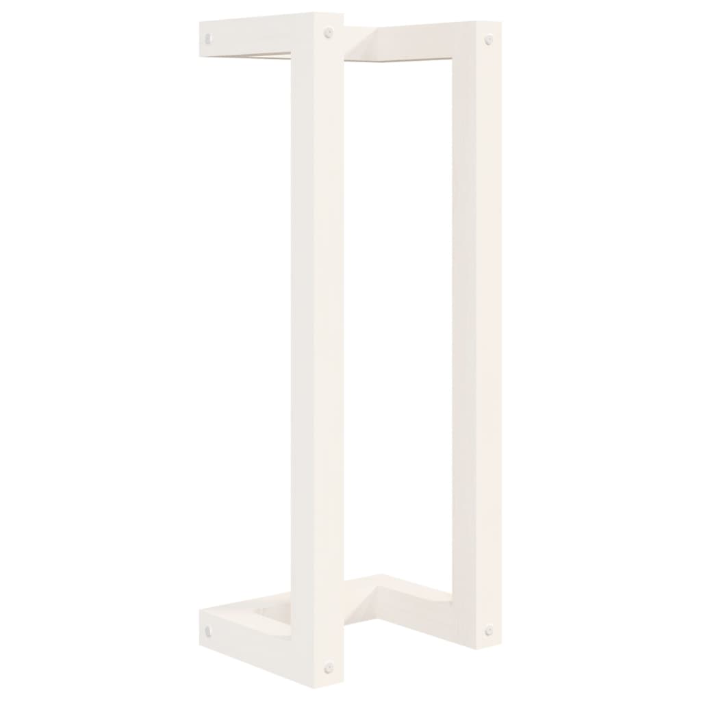 Portasciugamani Bianco 23x18x60 cm in Legno Massello di Pino - homemem39