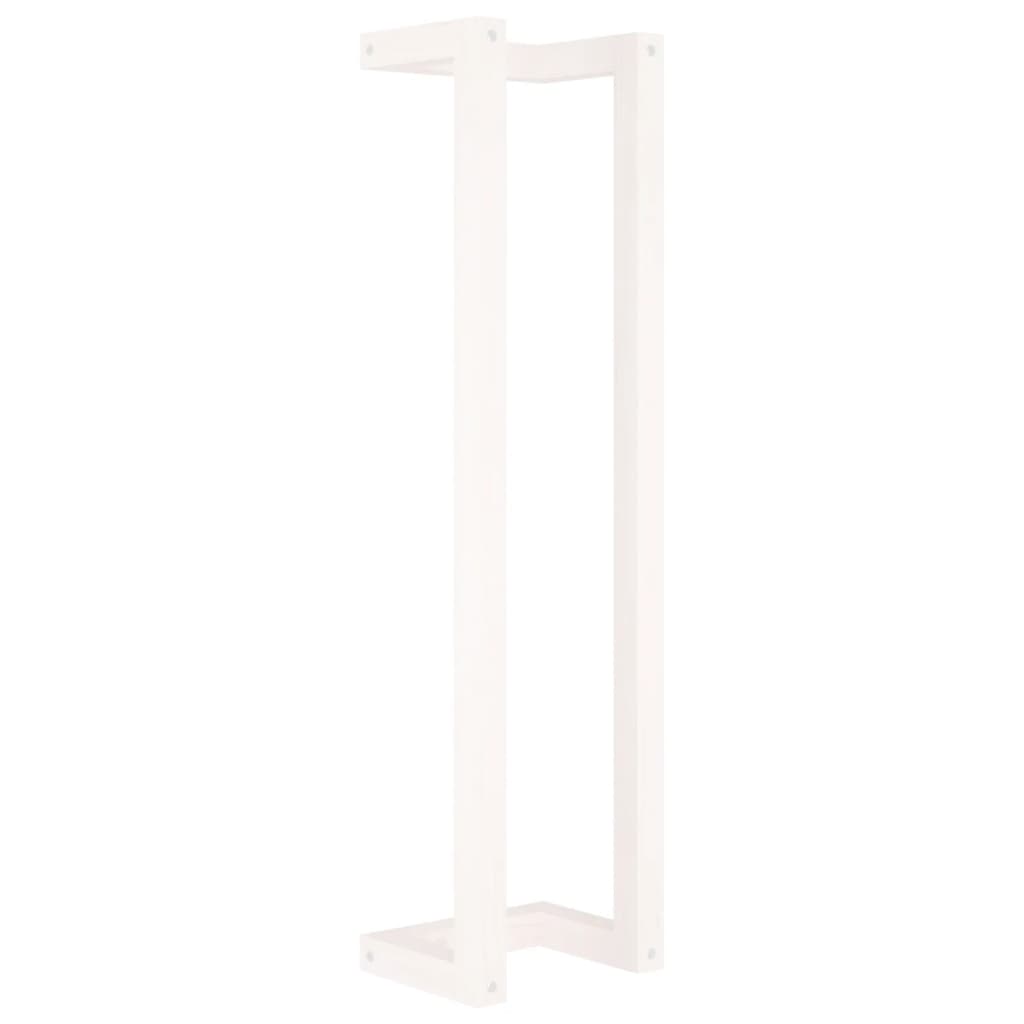 Portasciugamani Bianco 23x18x90 cm in Legno Massello di Pino - homemem39