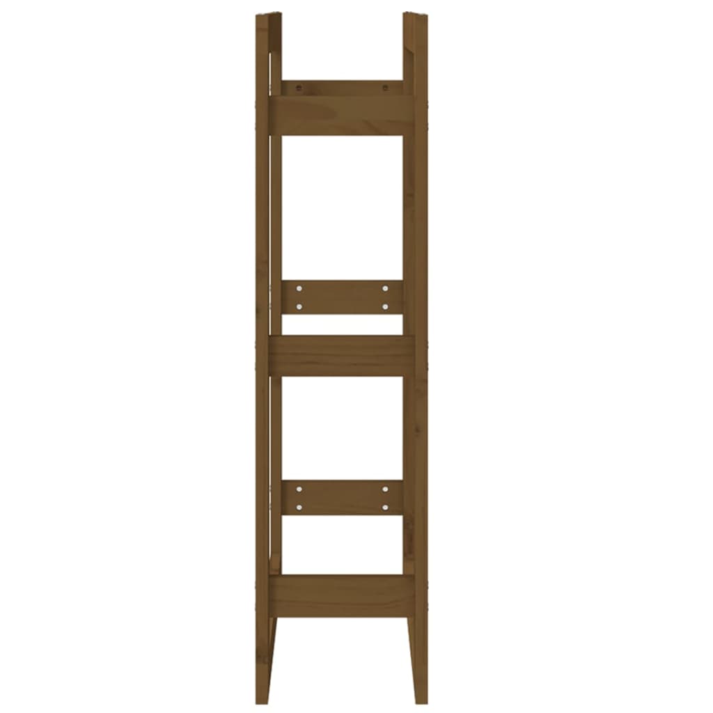 Portalegna Marrone Ambra 60x25x100 cm in Legno Massello di Pino - homemem39
