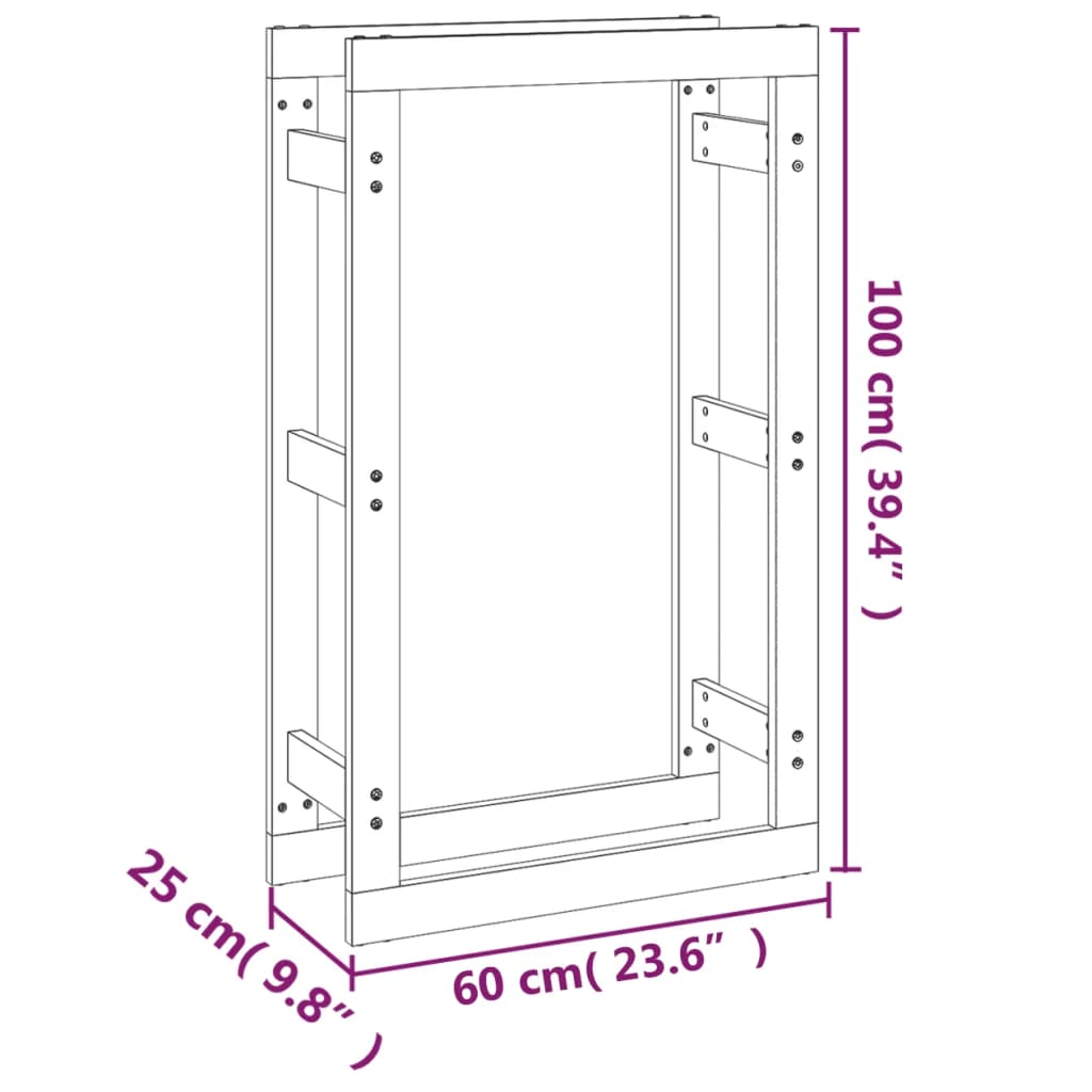 Portalegna Marrone Ambra 60x25x100 cm in Legno Massello di Pino - homemem39