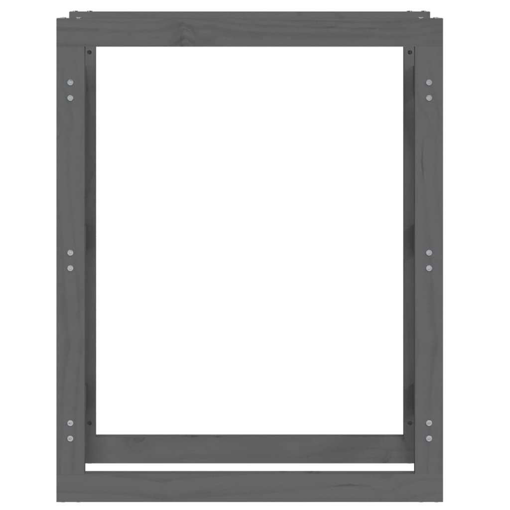 Portalegna Grigio 80x25x100 cm in Legno Massello di Pino - homemem39