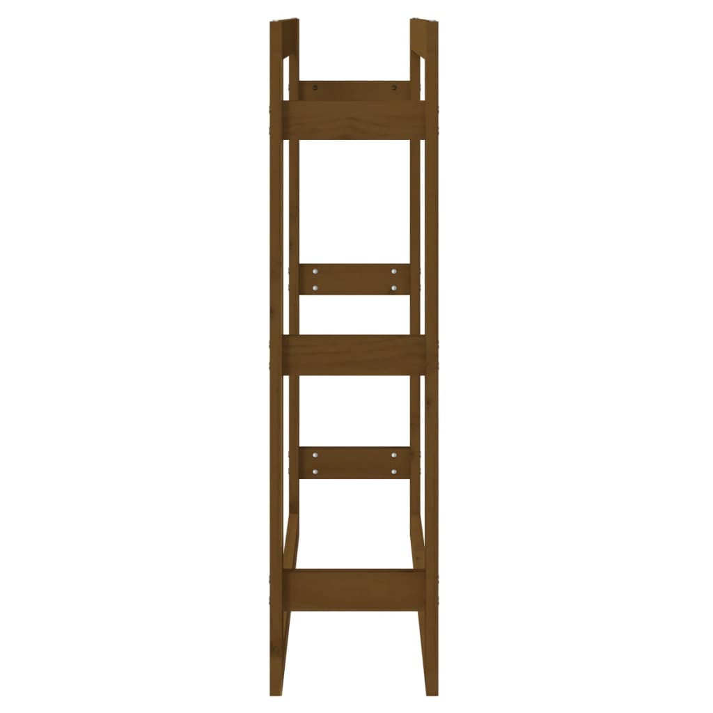 Portalegna Marrone Ambra 80x25x100cm in Legno Massello di Pino - homemem39
