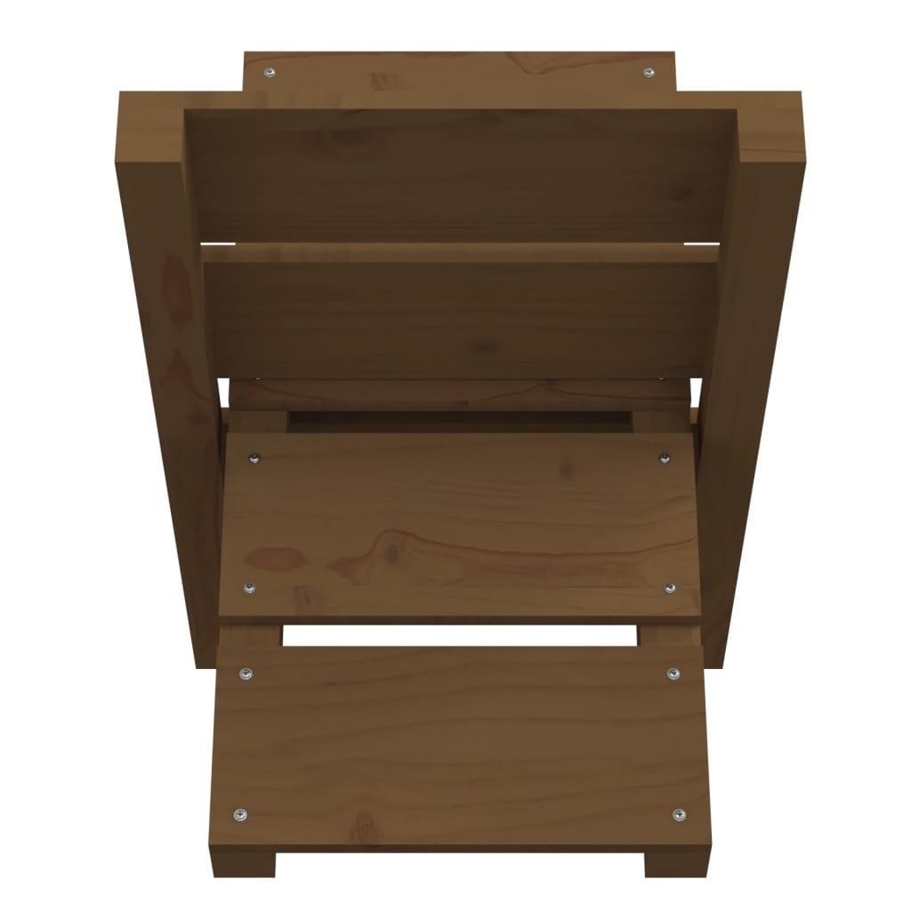 Portaceppi Marrone Ambra 47x39,5x48cm in Legno Massello di Pino - homemem39