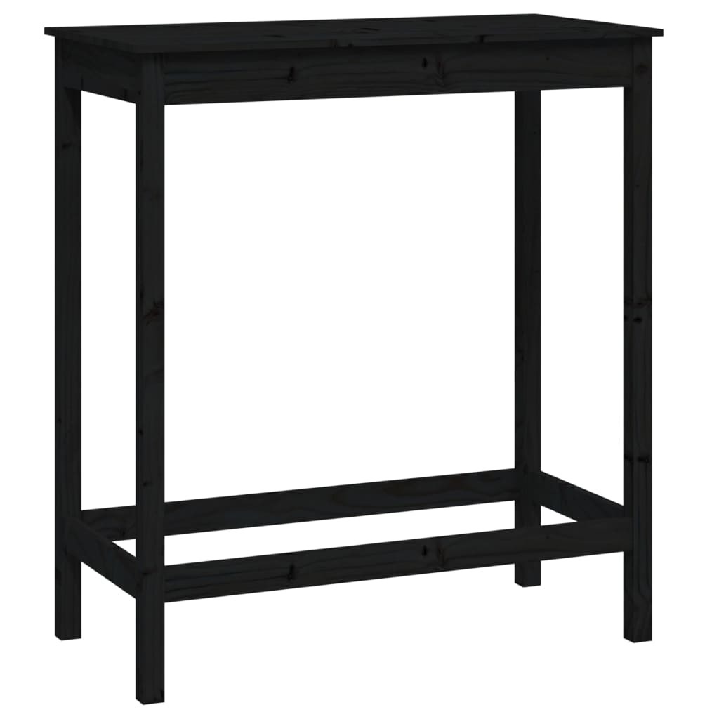 Set da Bar 5 pz Nero in Legno Massello di Pino - homemem39