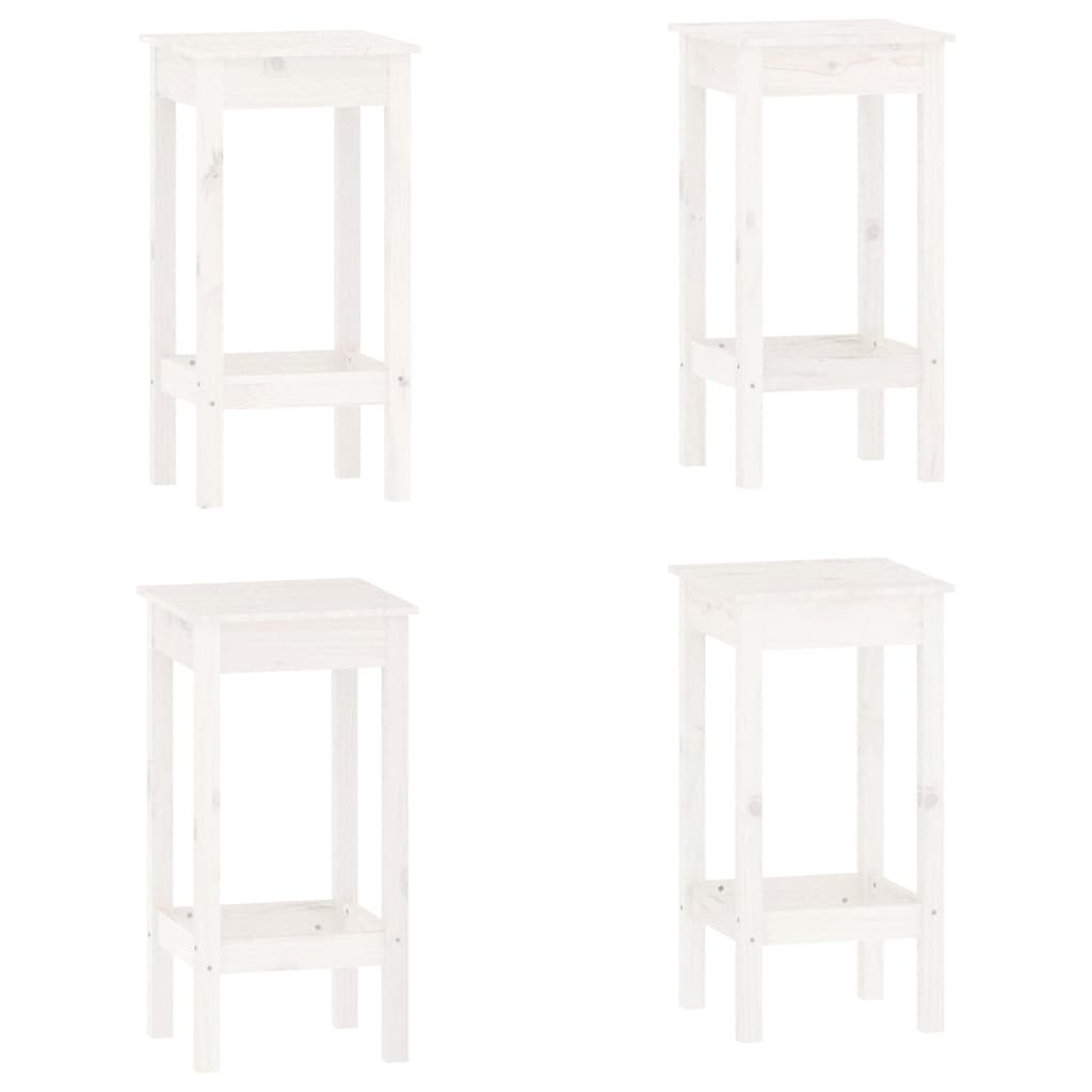 Set da Bar 5 pz Bianco in Legno Massello di Pino - homemem39