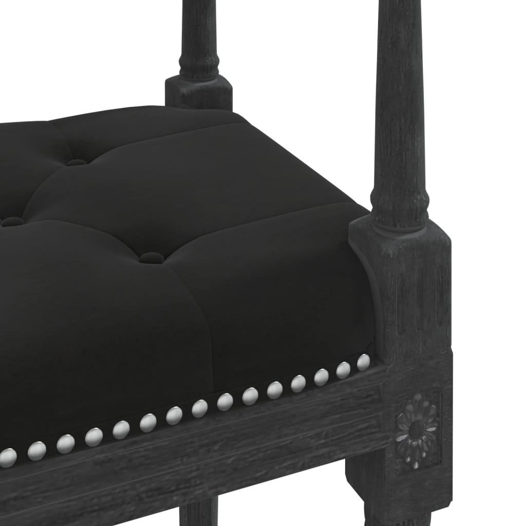 Panca Nera 110x40x70 cm in Velluto - homemem39