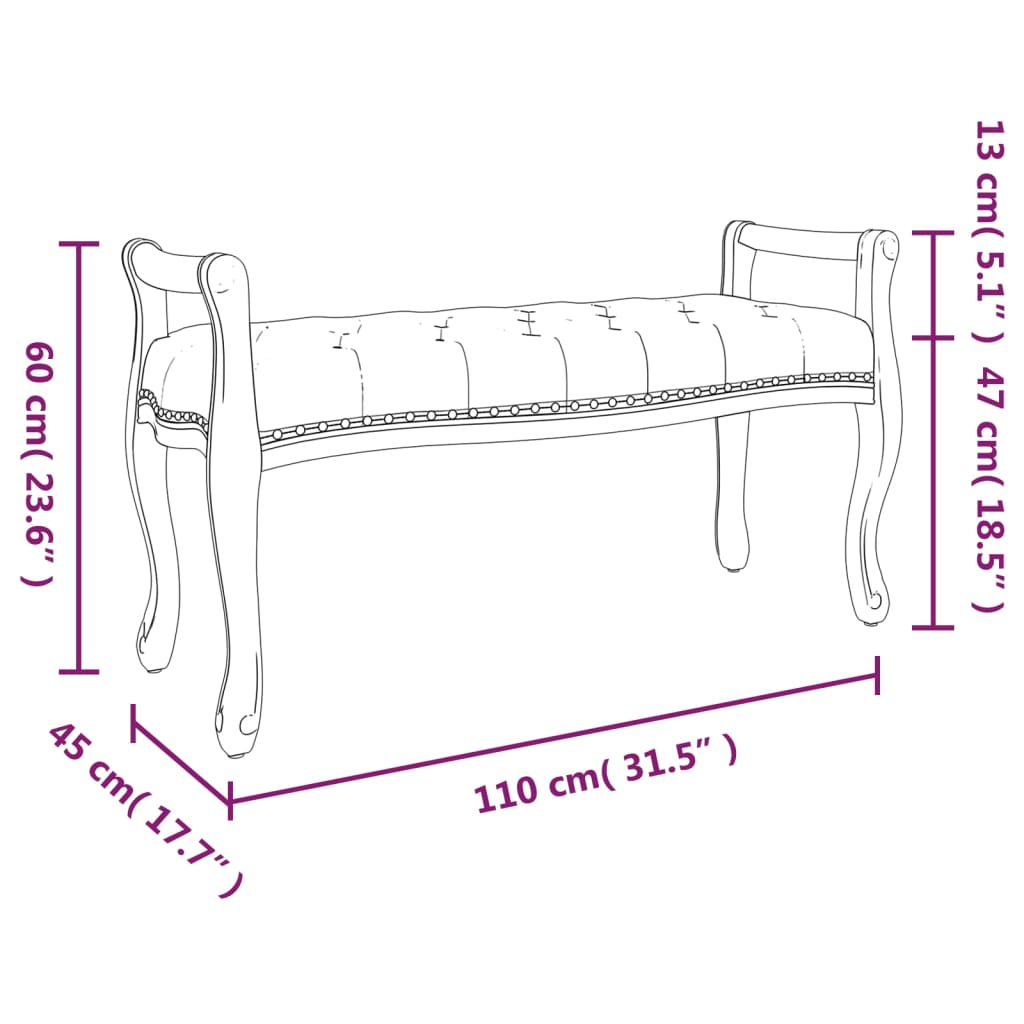 Panca Grigio Scuro 110x45x60 cm in Tessuto | homemem39