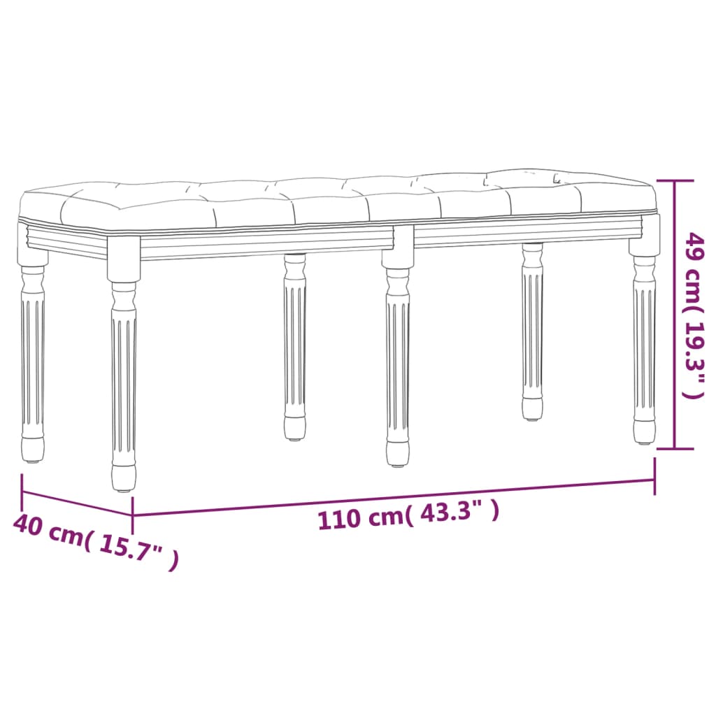 Panca Grigio Scuro 110x40x49 cm in Velluto | homemem39