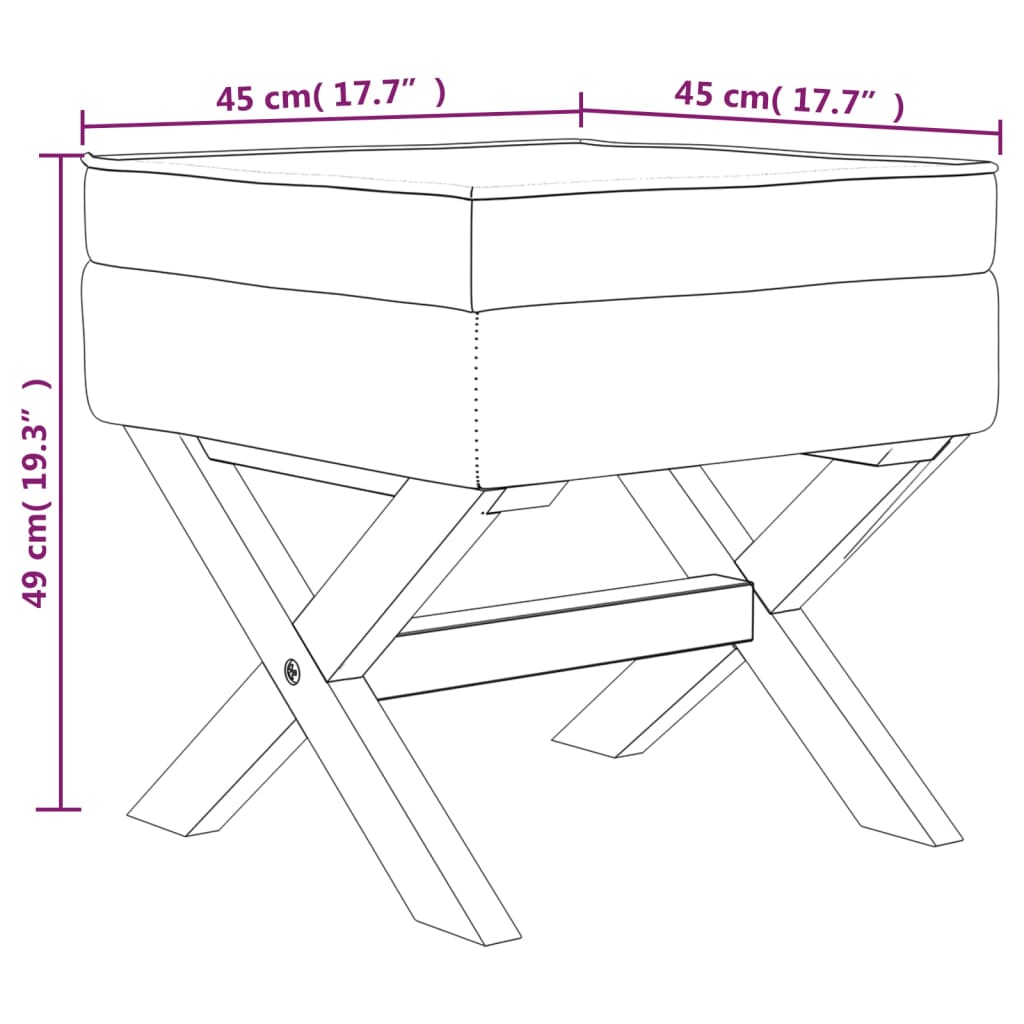 Sgabello Portaoggetti 45x45x49 cm in Lino - homemem39